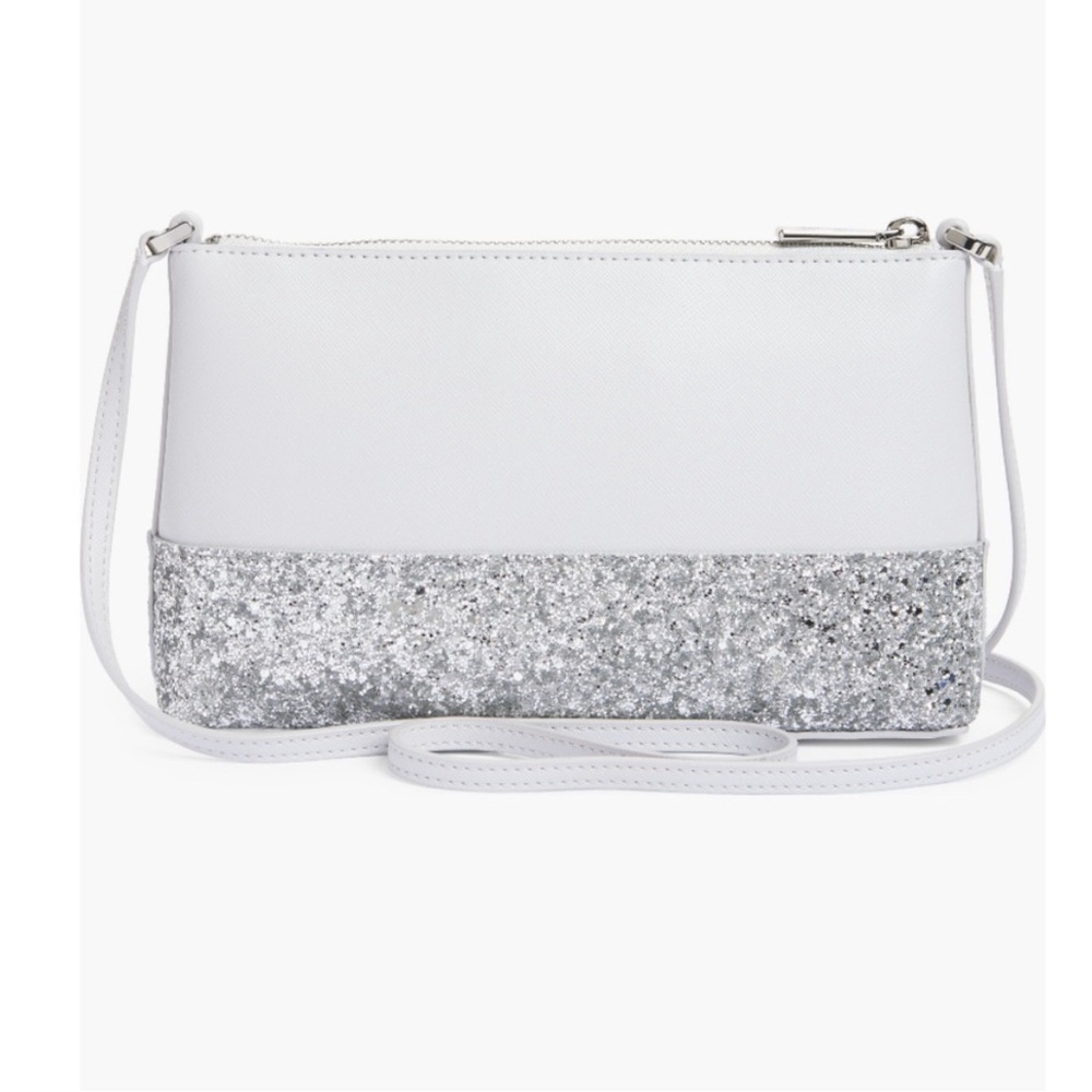 Kate Spade Flash Glitter Silver Crossbody Bag NWT - Picture 2 of 8